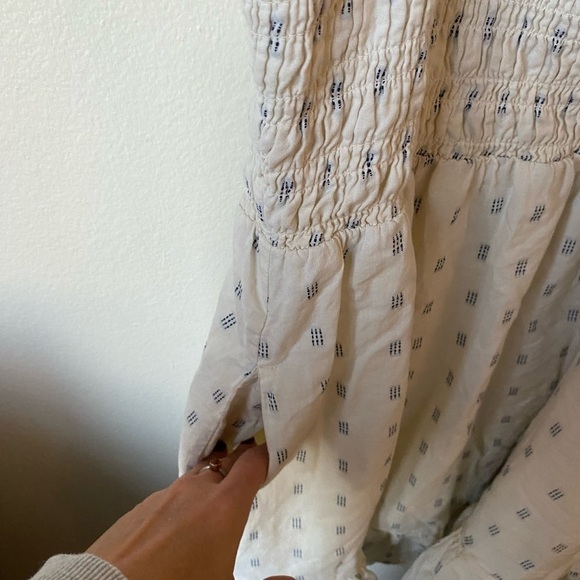 Madewell Women’s Lucie Smocked Tank Mini Dress in Textural Clipdot Fit Size L - Picture 3 of 10